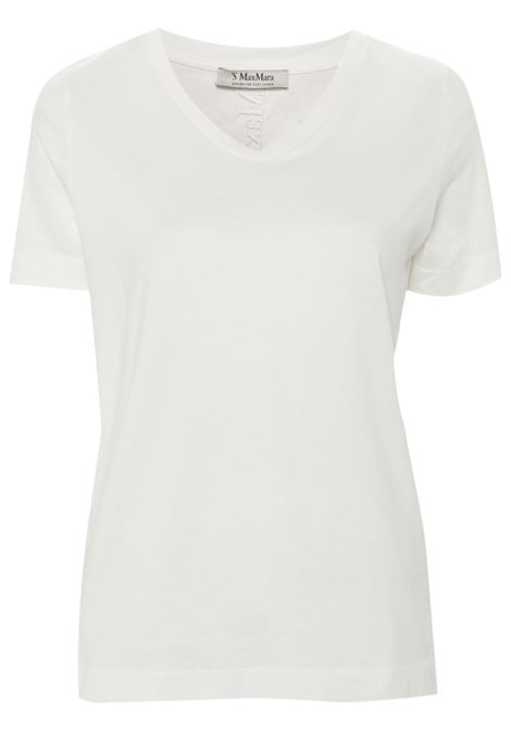 White embroidered-logo T-shirt - women 'S MAXMARA | 2419971013600007